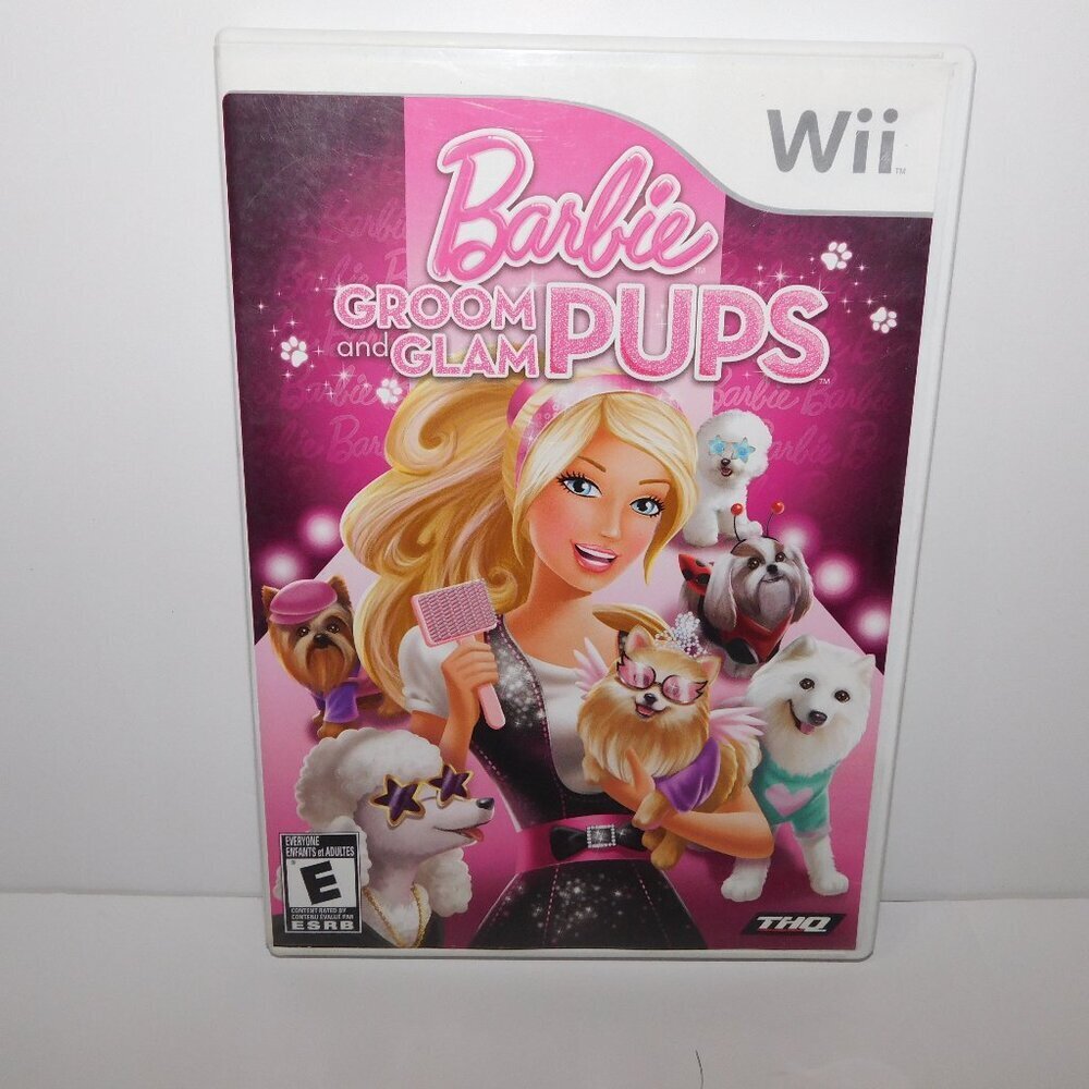Barbie Groom and Glam PUPS Video Game Nintendo Wii Complete w Manual